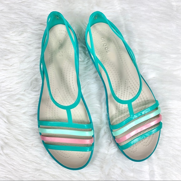 CROCS Shoes - Crocs “Isabella” Blue Jelly Sandals